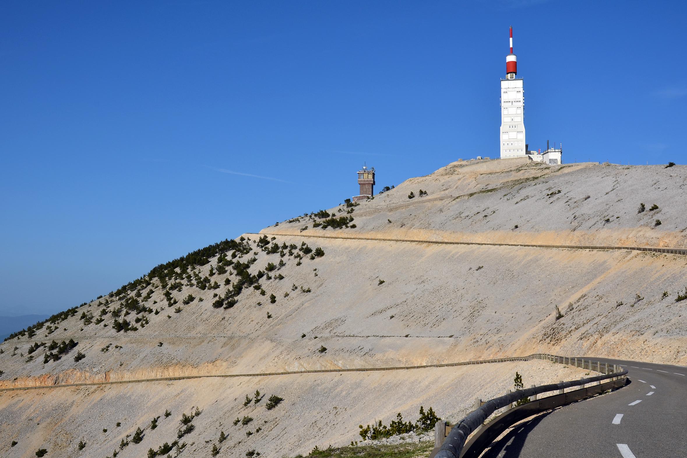 Road approaching the summit of Mont Ventoux, France
